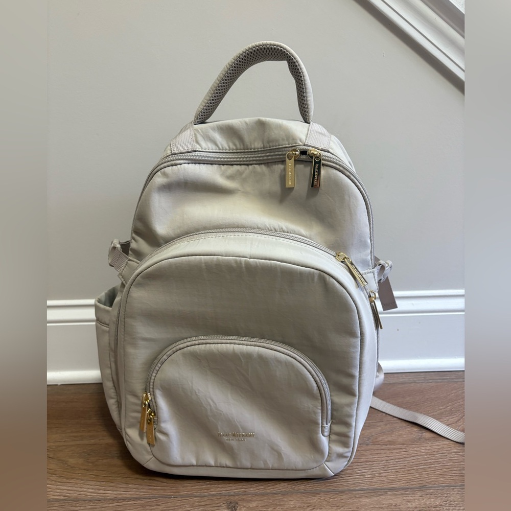 Viral Isaac Mizrahi taupe backpack